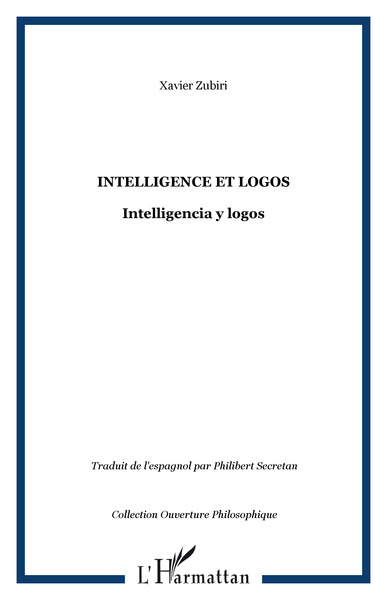 Intelligence et logos, Intelligencia y logos (9782296027718-front-cover)