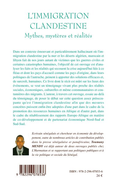 L'immigration clandestine, Mythes, mystères et réalités (9782296078536-back-cover)