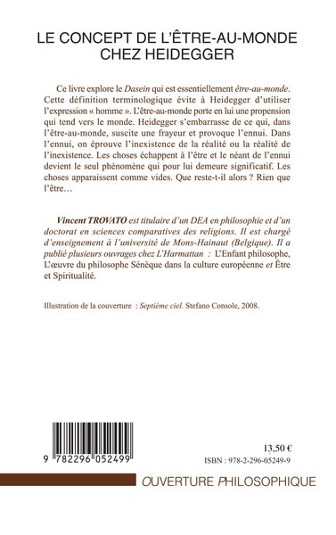 Le concept d'être-au-monde chez Heidegger (9782296052499-back-cover)