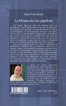 La mélancolie des papillons (9782296098541-back-cover)