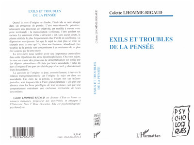 Exils et troubles de la pensée (9782296036512-front-cover)