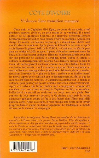 Côte d'Ivoire violences d'une transition manquée (9782296044883-back-cover)