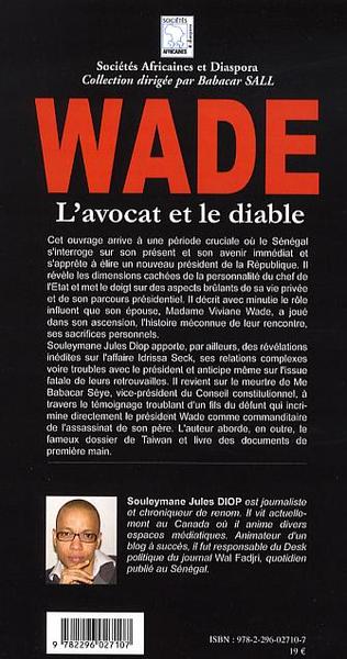 Wade L'avocat et le diable (9782296027107-back-cover)