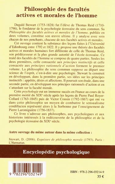 Philosophie des facultés actives et morales de l'homme, Volume 1 (9782296032149-back-cover)