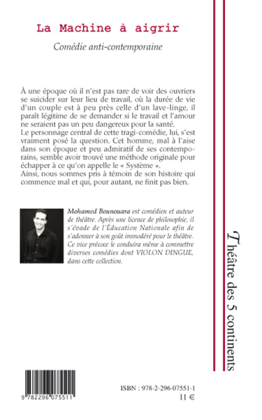 La Machine à aigrir, Comédie anti-contemporaine (9782296075511-back-cover)