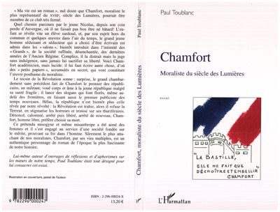 Chamfort, Moraliste du siècle des Lumières (9782296000247-front-cover)