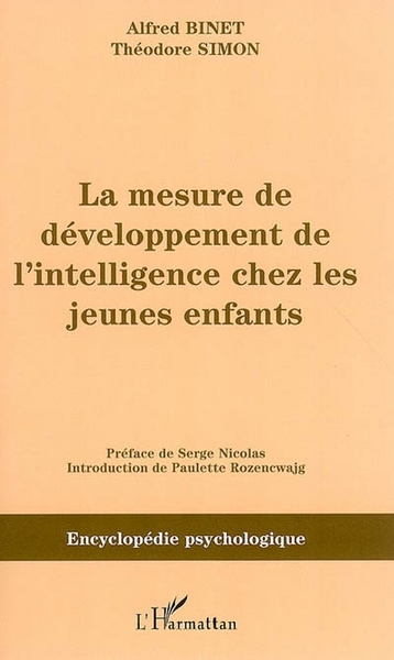 La mesure du développement de l'intelligence chez les jeunes enfants (9782296014503-front-cover)
