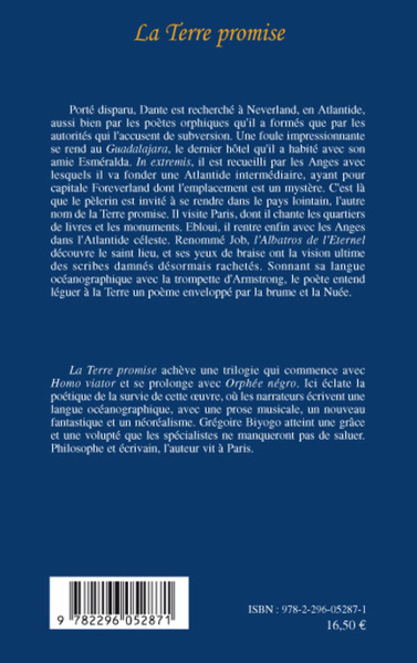 La Terre promise, Roman (9782296052871-back-cover)