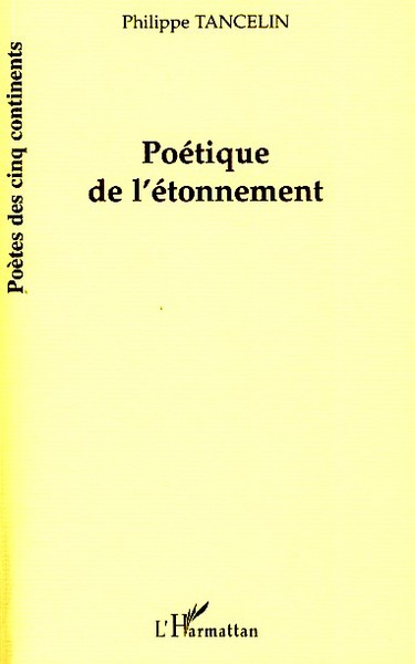 Poétique de l'étonnement (9782296053052-front-cover)