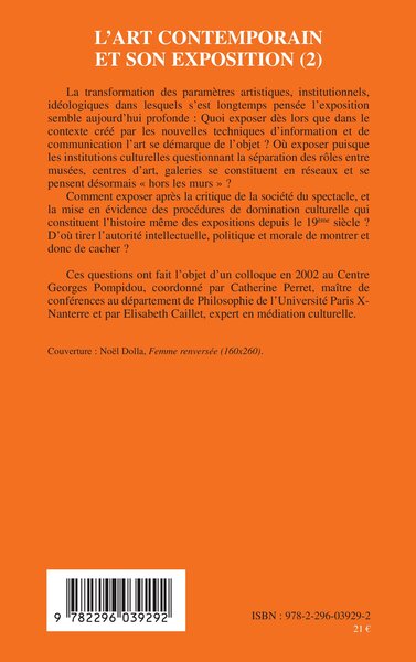 L'art contemporain et son exposition (2) (9782296039292-back-cover)