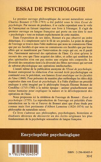 Essai de psychologie (9782296004054-back-cover)