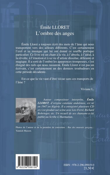 L'ombre des anges, Roman (9782296098190-back-cover)