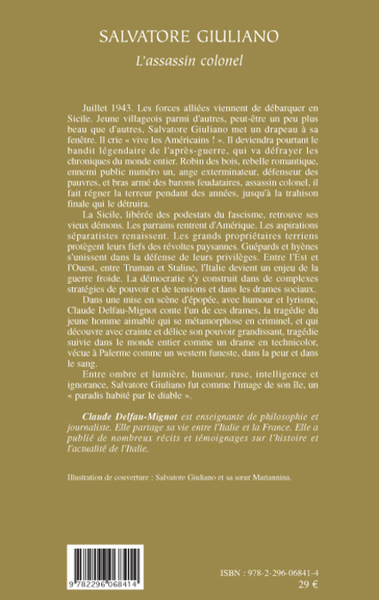 Salvatore Giuliano, L'assassin colonel (9782296068414-back-cover)