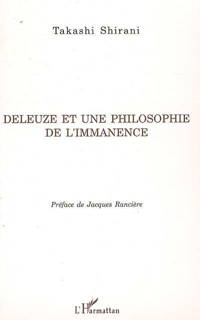 Deleuze et une philosophie de l'immanence (9782296018921-front-cover)