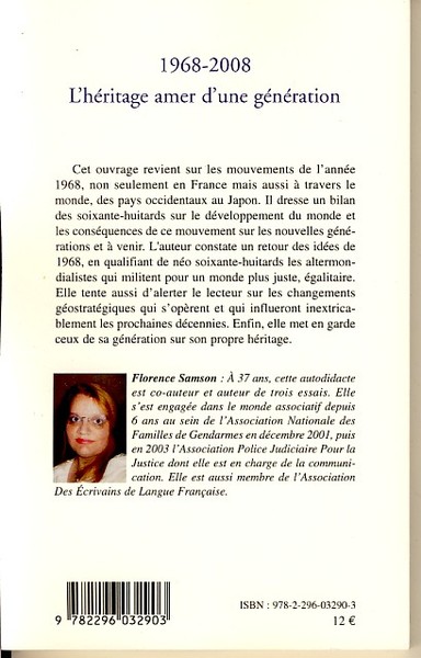 1968-2008 : l'héritage amer d'une génération (9782296032903-back-cover)