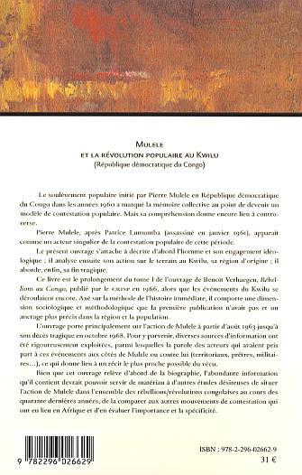 Cahiers Africains, Mulele et la révolution populaire au Kwilu, (République Démocratique du Congo) (9782296026629-back-cover)