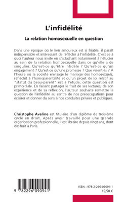 L'infidélité, La relation homosexuelle en question (9782296090941-back-cover)