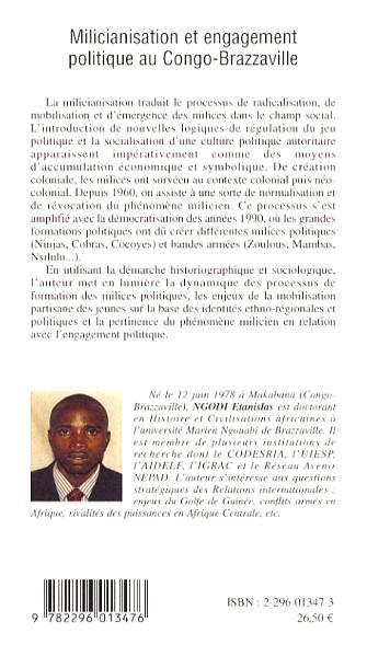 Milicianisation et engagement politique au Congo-Brazzaville (9782296013476-back-cover)