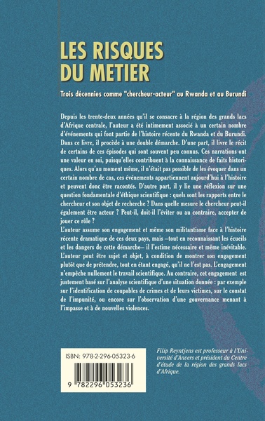 Les risques du métier (9782296053236-back-cover)