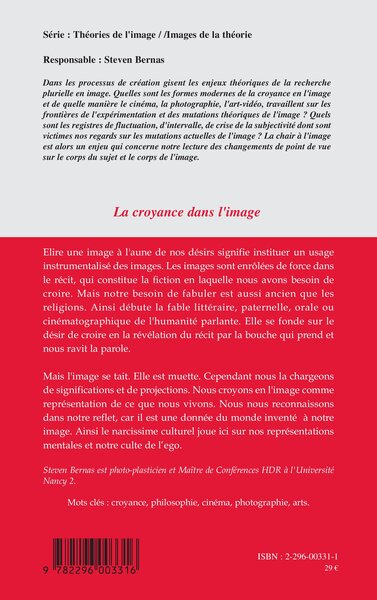 La croyance dans l'image (9782296003316-back-cover)