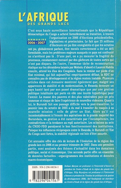 L'Afrique des Grands Lacs, Annuaire 2006-2007 (9782296041561-back-cover)