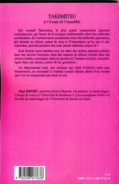 Takemitsu, À l'écoute de l'inaudible (9782296077638-back-cover)