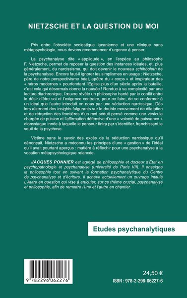 Nietzsche et la question du moi, Pour une nouvelle approche psychanalytique des instances idéales (9782296062276-back-cover)