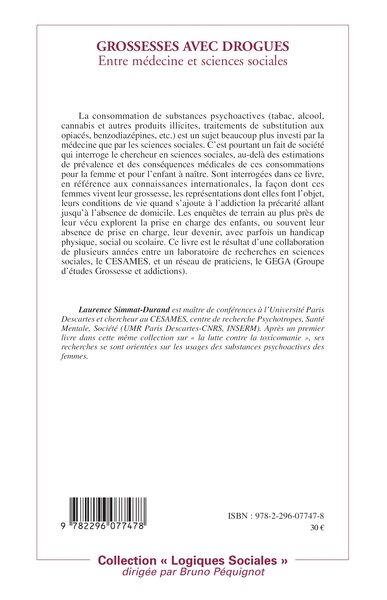 Grossesses avec drogues, Entre médecine et sciences sociales (9782296077478-back-cover)