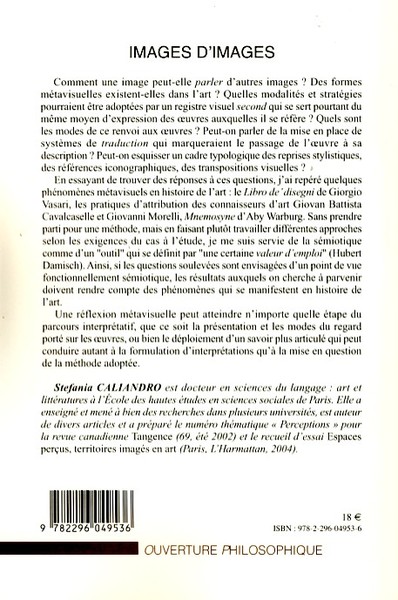 Images d'images, Le métavisuel dans l'art visuel (9782296049536-back-cover)