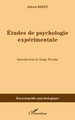 Etudes de psychologie expérimentale (9782296097148-front-cover)