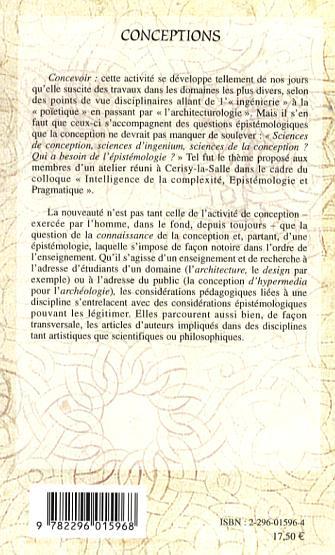 Conceptions, Epistémologie et poïétique (9782296015968-back-cover)