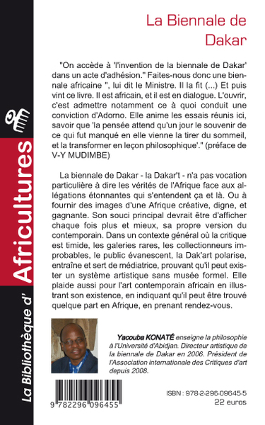 La biennale de Dakar, Pour une esthétique de la création africaine contemporaine - Tête à tête avec Adorno (9782296096455-back-cover)