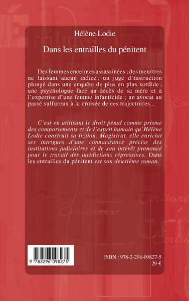 Dans les entrailles du pénitent (9782296098275-back-cover)