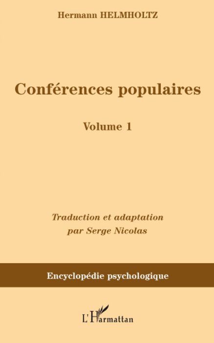 Conférences populaires, Volume 1 (9782296068919-front-cover)