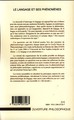 Le langage et ses phénomènes, Actes du colloque du Cercle niçois de phénoménologie 1-2 juin 2006 (9782296037267-back-cover)