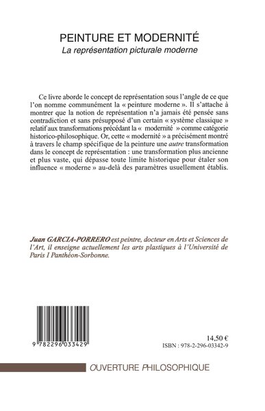 Peinture et modernité, La représentation picturale moderne (9782296033429-back-cover)