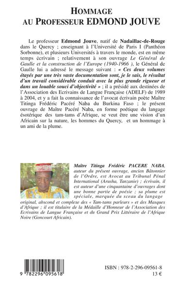 Hommage au professeur Edmond Jouve, De Nadaillac-de-Rouge en Quercy - Poème (9782296095618-back-cover)