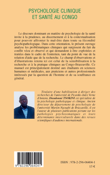 Psychologie clinique et santé au Congo (9782296064041-back-cover)