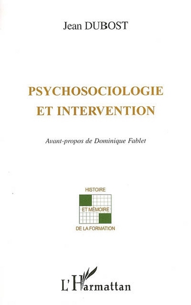 Psychosociologie et intervention (9782296008199-front-cover)