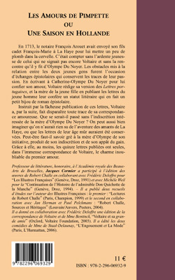 Les Amours de Pimpette, Correspondance de Voltaire avec Olympe Du Noyer (9782296069329-back-cover)