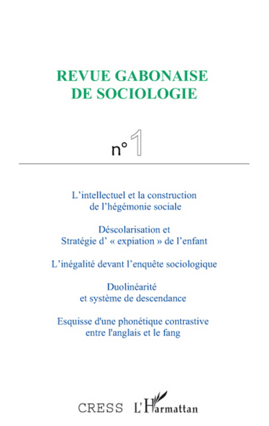 Revue gabonaise de sociologie, Revue gabonaise de sociologie, N°1 (9782296077218-front-cover)