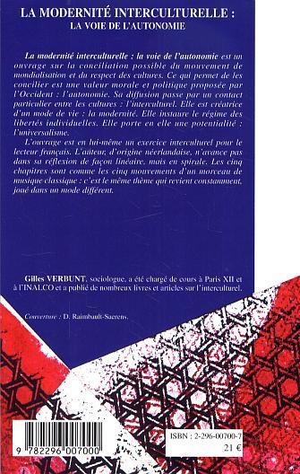 La modernité interculturelle, La voie de l'autonomie (9782296007000-back-cover)
