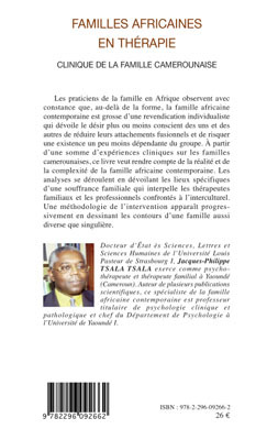 Familles africaines en thérapie, Clinique de la famille camerounaise (9782296092662-back-cover)