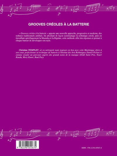 Grooves créoles à la batterie (9782296055674-back-cover)