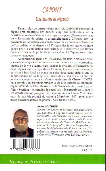 Capone, Une histoire de brigands (9782296031036-back-cover)