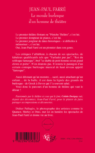 Jean-Paul Farré, Le monde burlesque d'un homme de théâtre (9782296058286-back-cover)
