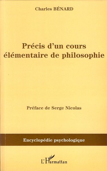 Précis d'un cours élémentaire de philosophie (9782296041967-front-cover)