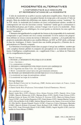 Modernités alternatives, L'historien face aux discours et représentations de la modernité (9782296090750-back-cover)