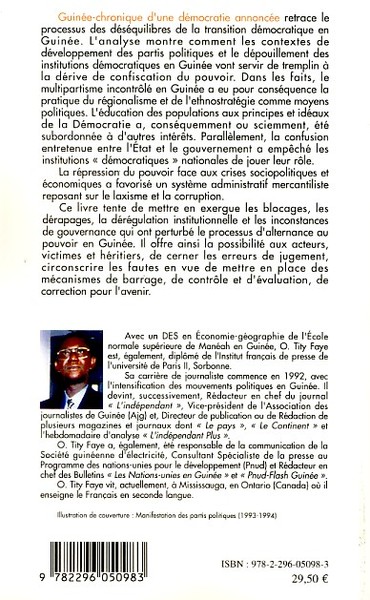 Guinée chronique d'une démocratie annoncée (9782296050983-back-cover)