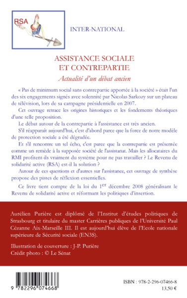 Assistance sociale et contrepartie, Actualité d'un débat ancien (9782296074668-back-cover)